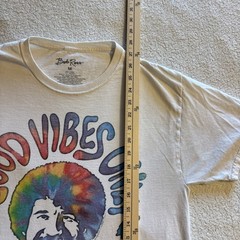 Bob Ross T Shirt Mens M 100% Cotton “Good Vibes Only” w Tie Dye Tee White