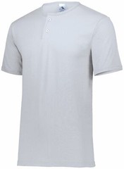 Augusta Sportswear 580 Mens 50% Poly 50% Cotton Two-Button Baseball Jersey