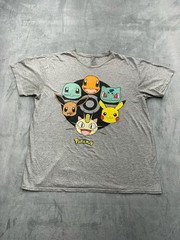 Pokemon Classic Character Heads Graphic Heather Gray T-Shirt