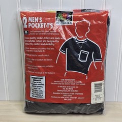 1995 2 Pack Fruit of the Loom Pocket Shirt NOS Vintage XL Black Made In USA