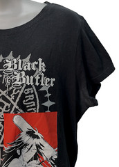 BLACK BUTLER T-Shirt S Black/Red Graphic Anime Short Sleeve Cotton