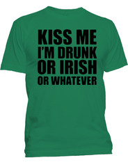 New Kiss Me I’m Drunk Or Irish T-Shirt Funny St. Patrick’s Day Party Beer Tee