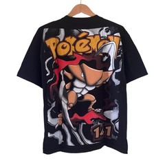 Pokemon Pocket Monsters Alakazam 141 Faded Black T-Shirt Nostal Tag Size XL