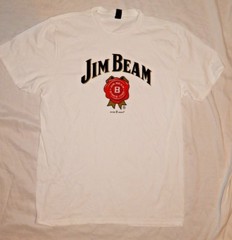 Jim Beam Bourbon Whiskey White T-Shirt NWOT New
