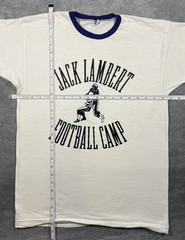 Jack Lambert Football Camp Men’s White Ringer T-Shirt Size L Vintage 70s 80s