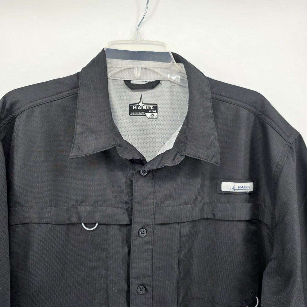 Habit Men’s Short Sleeve Blue Springs XL 40 UPF Quick Dry Shirt Rip Stop Fishing