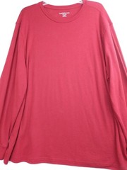 CROFT & BARROW T Shirt Mens 2XL Red Classic Fit Easy Care Long Sleeve Pull Over