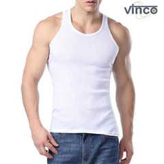 Men Tank Top 100%Cotton Ribbed White A-Shirt Wife Beater Undershirts Size:S-4XL
