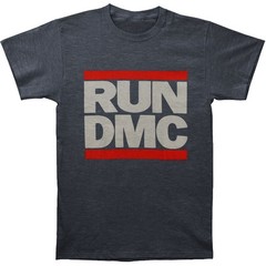 Men’s Run DMC Classic Logo On Soft Tee Slim Fit T-shirt Small Grey