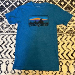 Patagonia Classic Graphic T-Shirt Blue Men’s Size XS Small Slim Fit Tee Gorpcore