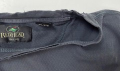 Vintage Waffle-Knit Shirt Men XXL Boxy Distressed Grunge Minimal Navy Midweight