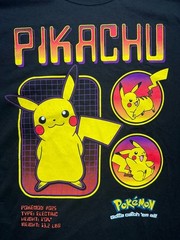 Pokemon Pikachu Pokedex Graphic T-Shirt Black