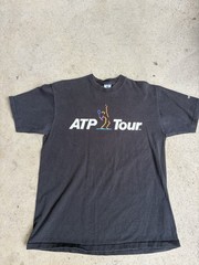 Vintage Adidas ATP Tennis Black Single Stitch Made In USA Shirt