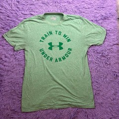 Under Armour Train To Win Men’s Green Graphic T-Shirt Size Med Athletic Gym Tee