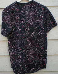 Carbon T-Shirt Men Black W/Red Splatter Pattern With 1/4″ Side Zips Both Sides