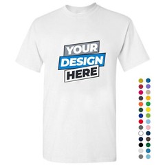 Personalised Customised Mens Custom Printed White T-Shirt Logo Text Printing Tee