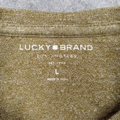 Lucky Brand Shirt Mens Large Green Long Sleeve Henley Cotton Blend Tagless