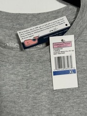 Vineyard Vines Long Sleeve Hockey Whale Fill Pocket T-Shirt Gray XL NWT