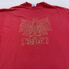Vintage Sto Lat Shirt Mens L/XL Red Polish Eagle Gold Graphic Hanes 90s