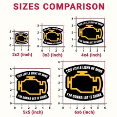 3 Pcs Funny Car Sticker – This Little Light of Mine I’m Gonna Let 3 inch, L1