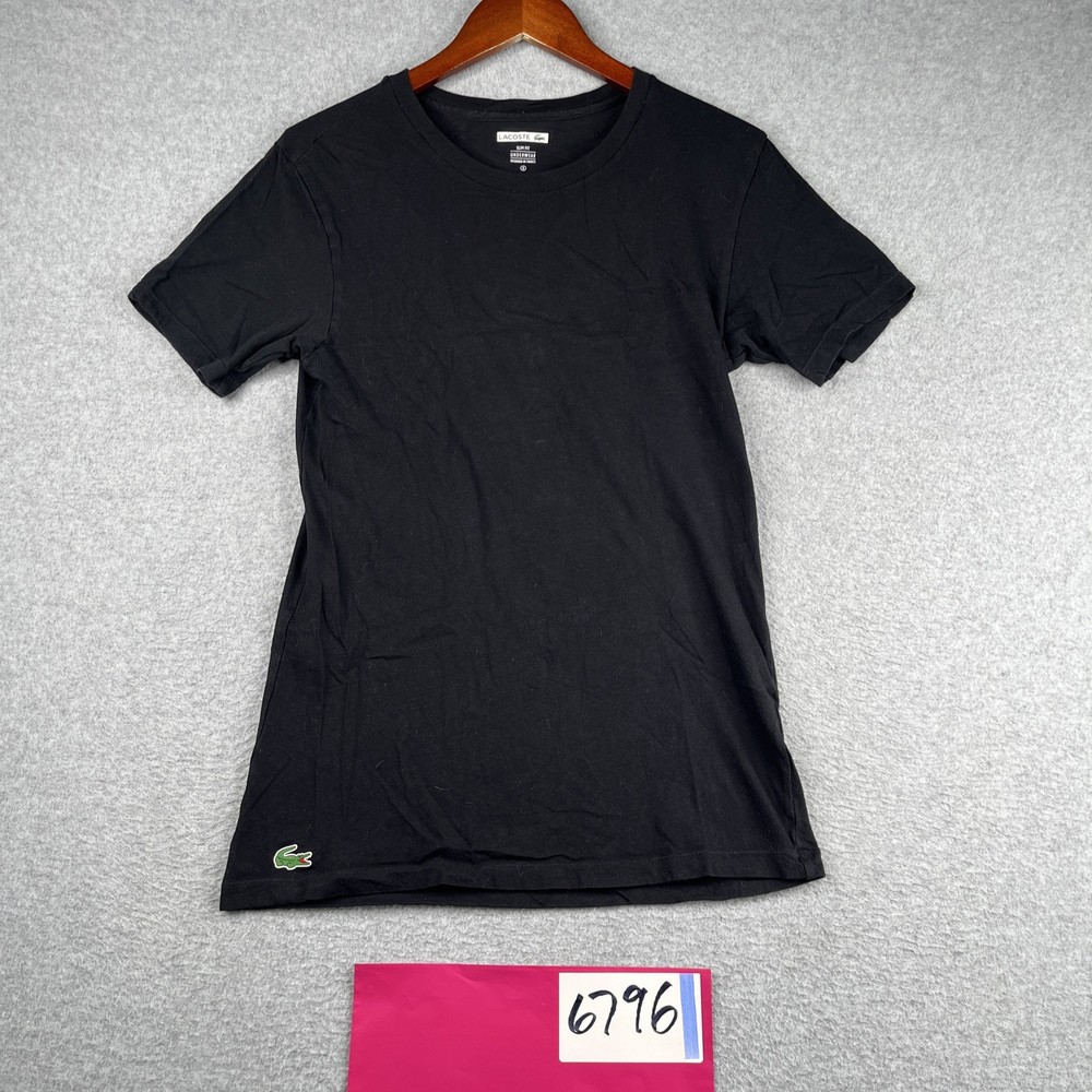 Lacoste Slim Fit Under Shirt Small Black Basic Classic Stretch Casual Mens