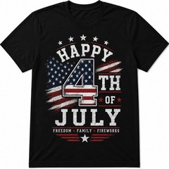 Patriot Apparel t-shirt for men 4th of July USA flag eagle graphic black
