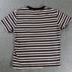 Welcome Striped T Shirt Mens Medium Purple Black Streetwear Graphic Tee