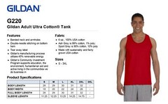 Gildan Mens Tank Top 100% Ultra Cotton Preshrunk 6 oz T-Shirt S-2XL G220