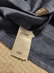 Lucky Brand Venice Burnout Mens M Long Sleeve Henley Shirt Denim Blue NWT