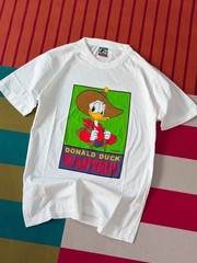 Vintage Donald Duck Wanted T-shirt 90s Rare White Mickey Disney