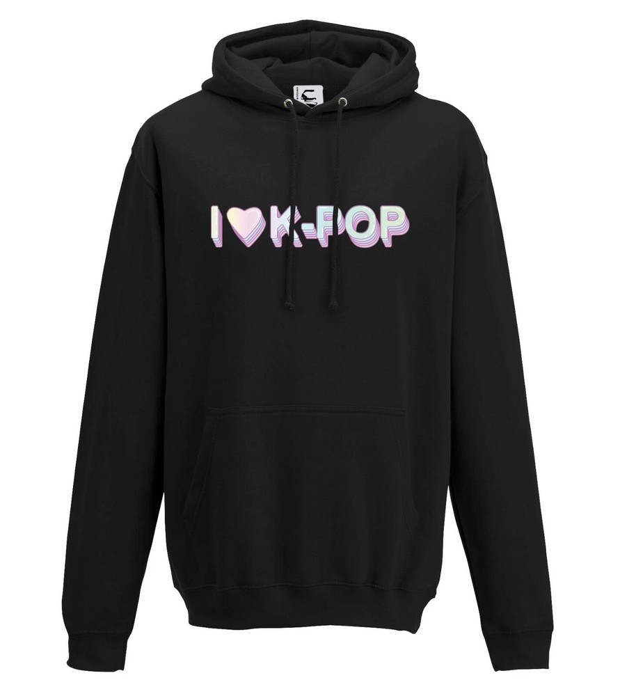 I Love Kpop Hoodie K-Pop Lover Gift Jumper Korean Music Top Adult Teen Kid Sizes
