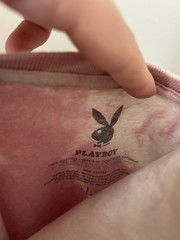 Playboy Shirt Mens Large Pink Bunny Logo Andy Warhol Graphic Tee Tie Dye Washed