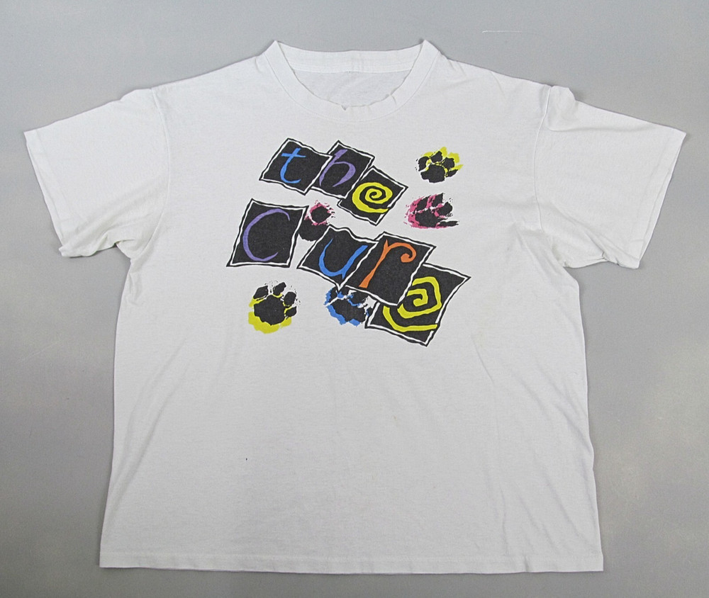 The Cure T-shirt Vintage 80s White Love Cats Paws Single Stitch SEE DESCRIPTION