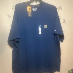 Carhartt Force Men’s 4XL Regular Relaxed Fit Blue UPF 25 Logo Pocket Tee