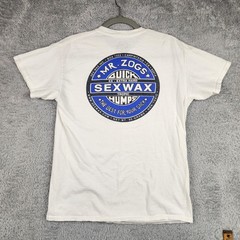 Mr Zogs Sex Wax Shirt Mens Medium White Surf Logo Graphic Tee Beach Surfing