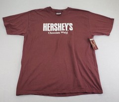 Hersheys Chocolate World Shirt Mens L Brown Metallic Silver Logo NWT NOS New