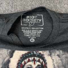 Riot Society Mens XL Graphic T-Shirt Charcoal Gray Headdress Woman Print Tee