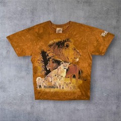 The Mountain (2001) Busch Gardens USA Lion Tiger Wildlife Tie Dye T-Shirt Medium