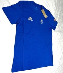 Adidas Training Shirt Team GB Olympic 100% Cotton Blue Men Women XS S M L XL 2XL