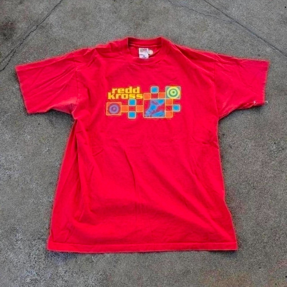 Vtg 90s Redd Kross Show Worl Pop Art Graphic Alternative Rock Band T Shirt Red L