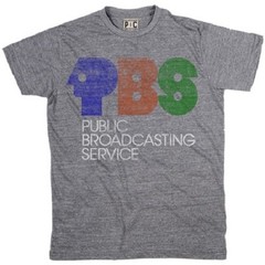 Palmer Cash PBS LOGO T-Shirt Heather Grey NEW 100% AUTHENTIC