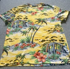 Polo Ralph Lauren T-Shirt Floral Full Print Yellow Crewneck Classic Fit Men’s XL