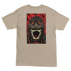 Santa Cruz X Godzilla DESTROYER Skateboard T Shirt SAND