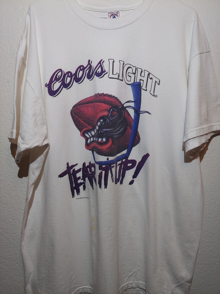 Vintage Coors Light T-Shirt XL Delta Tag TEAR IT UP! 1997 GUC SEE DESCRIPTION