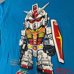 T&K Special Brand Gundam Robot Shirt XL Blue Mens Graphic Tee Anime Cartoon