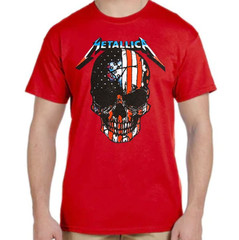 METALLICA AMERICAN SKULL PUNK ROCK Black T Shirt