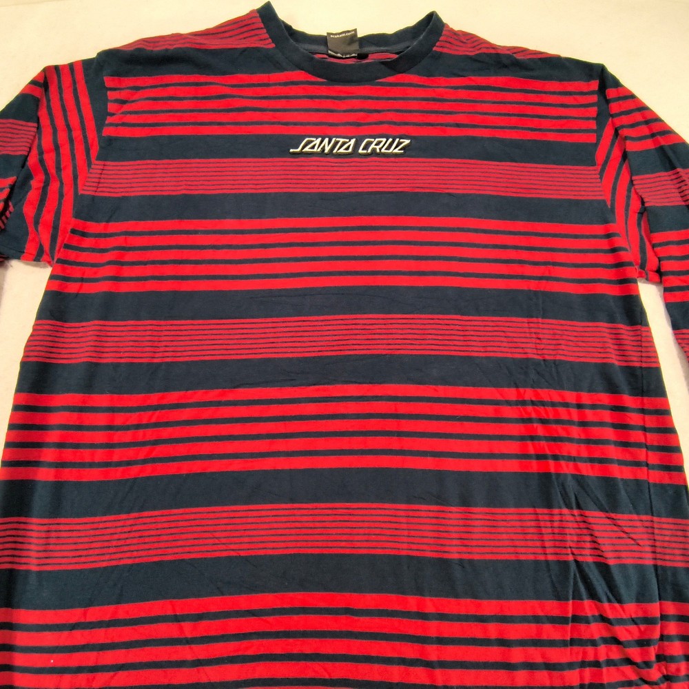 Santa Cruz Casual Graphic Crew Neck Long Sleeve Shirt Mens Size XL Black Red
