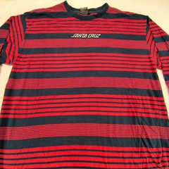 Santa Cruz Casual Graphic Crew Neck Long Sleeve Shirt Mens Size XL Black Red