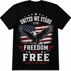 Patriot Apparel t-shirt for men 4th of July USA flag eagle graphic black