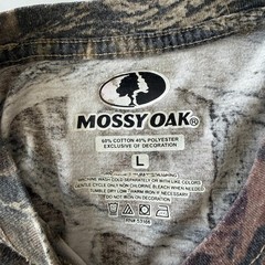 Mossy Oak Camo T Shirt Mens Size L Hunting Woodland Pattern Cotton Tee